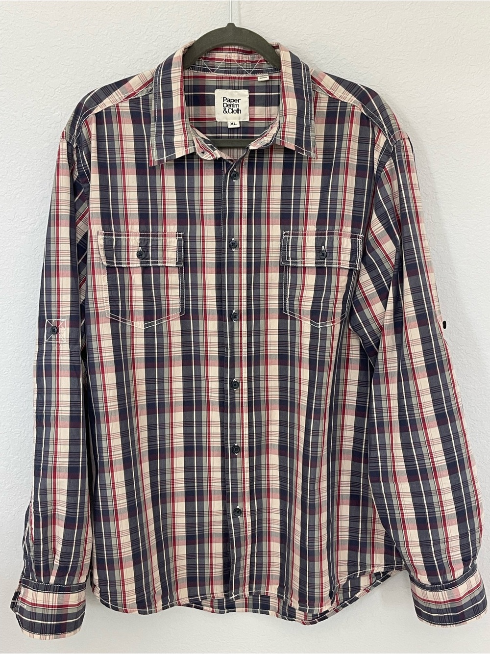 Paper Denim & Cloth Men’s XL Plaid Cotton Button Down Shirt Long Sleeve